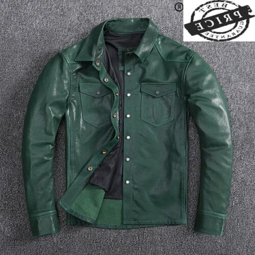 Sheepskin Natural Real Jacket Men Winter Mens Leather Jackets 2021 Streetwear Moto Biker 100% Genuine Leather Coat 202a