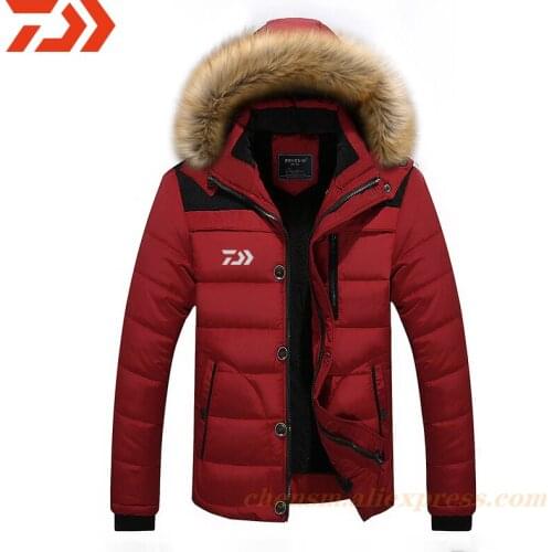Daiwa 2021 Men Winter Jacket Women Plus Velvet Warm Thick Windproof Fishing Jacket Outdoor for Sports Fishing Clothing Plus Size