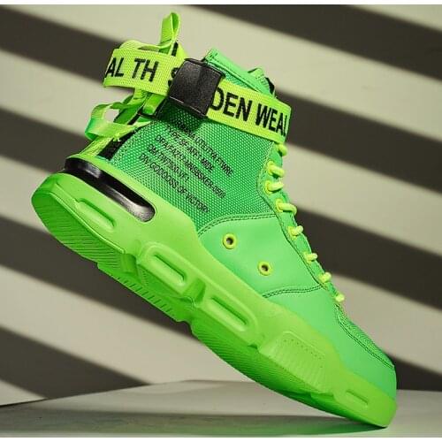 New mens high top casual shoes fashion color orange large size outdoor sports running comfortable and breathable high quality