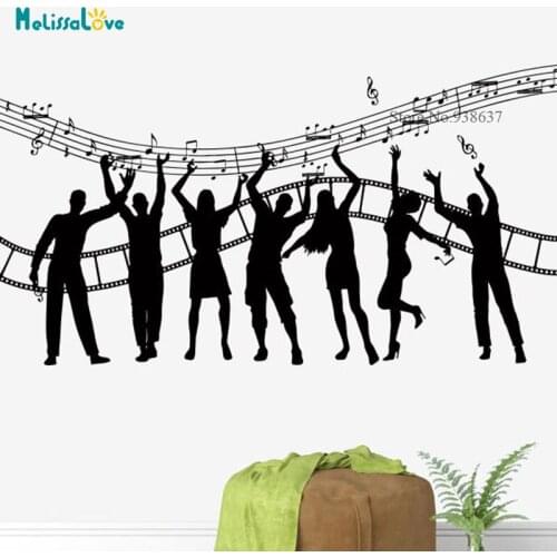 Music Instrument Studio Decals Music Notes Band Wall Decor Bar Poster Removable Vinyl Living Room Wall Stickers BB497