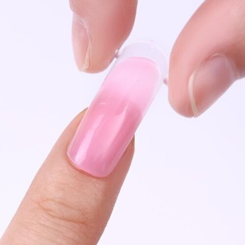 DIOZO 100 pcs False Nail Full Cover Forms Clear Acrylic Fake Nails Quick Building Mold Tips Nail Finger Extension