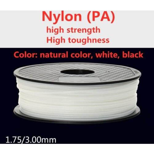PA Nylon 3D Printer Filament High tensile Strength Nylon1.75mm 1KG Printing Material best sellers sell white black