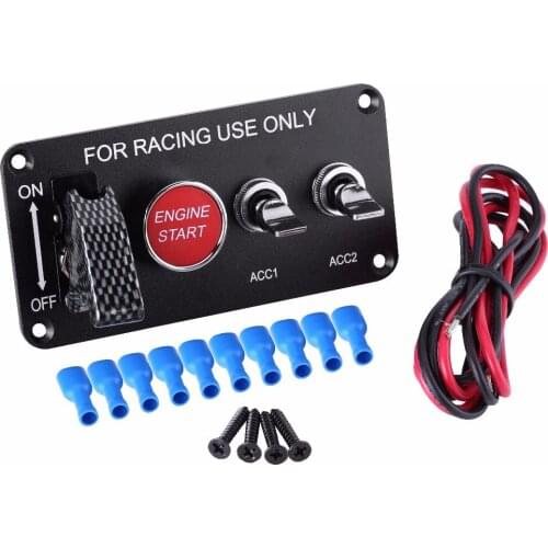 New 1 Set 12V 4 Group Racing Car Toggle Ignition Switch Panel Engine Start Push Button Universal Auto Accessories