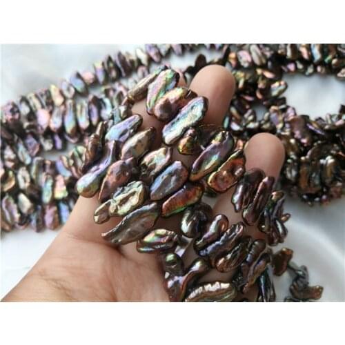 DIY Pearl Necklace Dyed Freshwater Pearls, Irregular Shape Pearl Strand Loose Unique Baroque Pearls for Charm Women