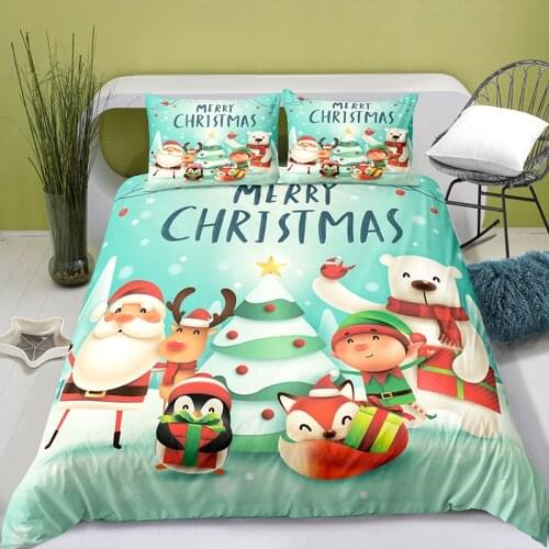3D Printing Christmas Style Duvet Cover with Pillowcase Bedroom Decoration Queen Size Bedding Bedroom Set King Size Bed