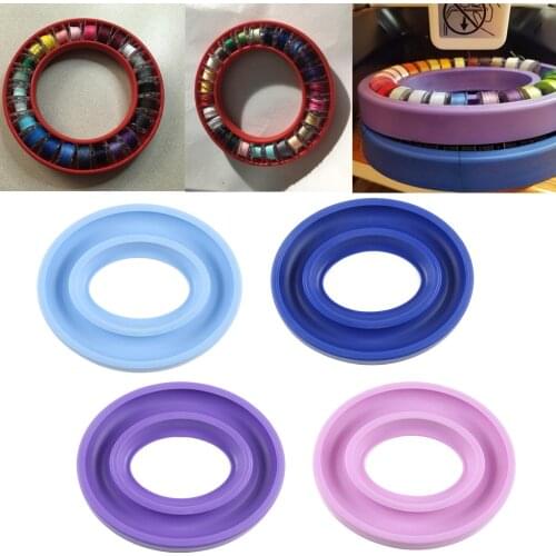 Diy Portable Spool Holder Sewing Needle Protector Plastic Spool Storage Box Rubber Ring Sewing Tools Handicraft Sewing Tools