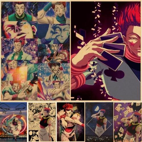 Hunter X Hunter Poster Classic Japanese Anime Hisoka Retro Poster Kraft Paper Prints Wall Art Home Room Decor Vintage Painting