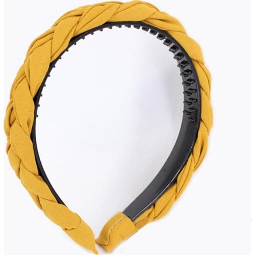 Fashion Bohemian Braid Headband with Teeth Wholesale Hair Accessories Korean Fabric Twists Hairband Women and Girls Head Wear