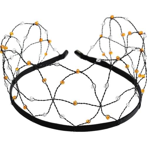 Luxury crystal bridal hair accessories wedding headpieces rhinestone Mesh Net wedding tiara headbands women crowns Pageant Jewel