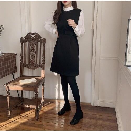 New S Xl Spring Autumn 2 Piece Suit Sleeveless Vintage Women Dresses Female Girls Dress Suits Robe Femme Vestido Sell Separately