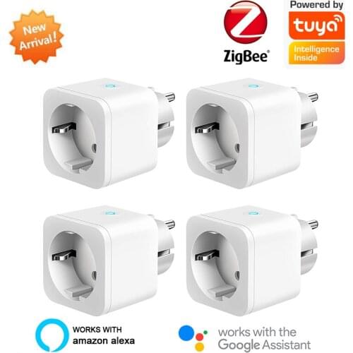 EU Plug Smart Socket Zigbee 16A 3500W Power Outlet Electricity Monitor Tuya Remote Control Timer Work With Alexa Google Home