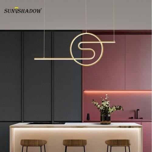 Modern Led Pendant Lamp 110V 220V Chandelier Pendant Light for Dining room Kitchen Living room Hanging Lamp Luminaire Black&Gold