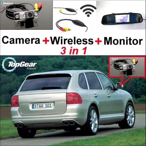 3 in1 Special Rear View Wifi Camera + Wireless Receiver + Mirror Monitor Easy Parking System For Porsche Cayenne 9PA 955 957 958