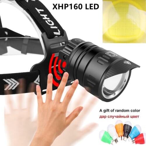 Super XHP160 Sensor Most Powerful LED Headlamp High Power Head Light 18650 XHP90 Head Flashlight Usb Rechargeable Fishing Lamp