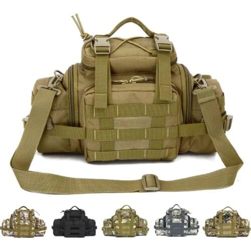 Outdoor Camouflage Cycling Tactics Big Purse Multi-functional Fishing Tackle Bag Cross Body Photo Bag