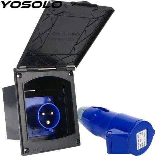 External Flush Hook Up for RV Camper Marine Motorhome Main Inlet Socket Plug Socket With Cover 220V-240V 16A