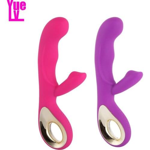 YUELV 10 Mode USB Charge Dildo Vibrator Powerful G-spot Clits Dual Vibrating Dildo Female Masturbation Adult Sex Toys For Women