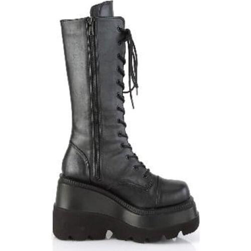 2021 New Ladies High Platform Boots Fashion Zip High Heels Boots Women Wedges Shoes Woman Casual Boots Heels Plus Size