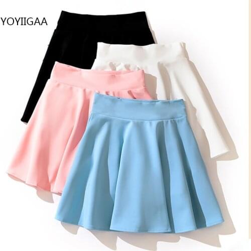 Sweet Women Pleated Skirt Summer High Waist Female Mini Skirts Harajuku Preppy Style Lady Girls Dance Short Skirts Tennis Skirt