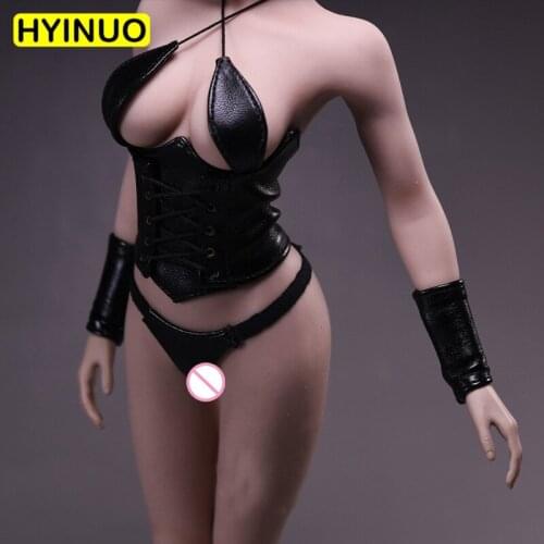 1/6 Scale 17XG07 Female Sexy Leather underwear Women Sexy Panties Clothes Clothing Set F 12" Action Figure Female Body Doll