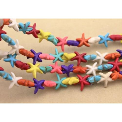 1 String Candy Color Star Howlite Natural Stone Loose Spacer Beads 1.4*1.4cm for DIY Necklace Bracelets Jewelry Making F1353