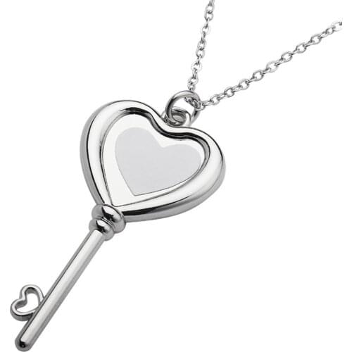 10pcs/lot sublimation blank heart key necklaces pendants hot Heat transfer printing sublimation ink products