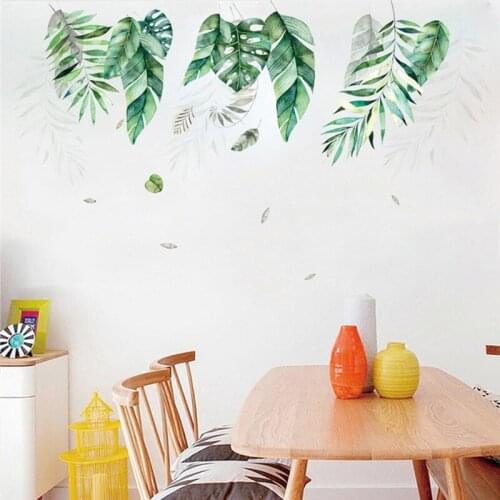 2 pcs/sets Nordic Style Leaf Wall Stickers For Living Room Bedroom Dining Kitchen childrens Room Wall Decal Sofa Mural