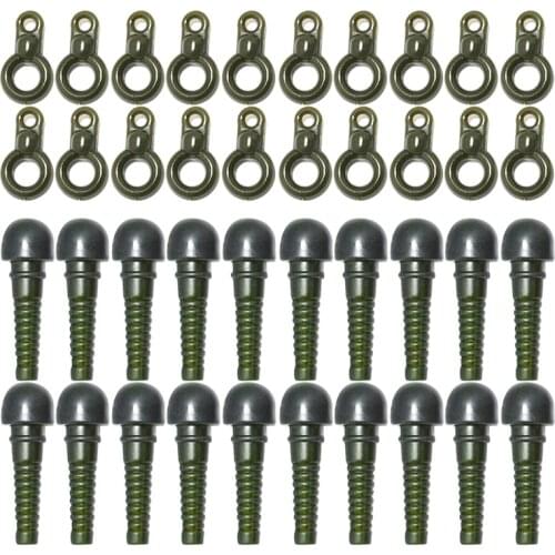 20 Pairs Carp Fishing Safety Sleeves Run Rings Safety Terminal Clips Fishing Tackle Terminal Rigs Fishing Gear Accessory