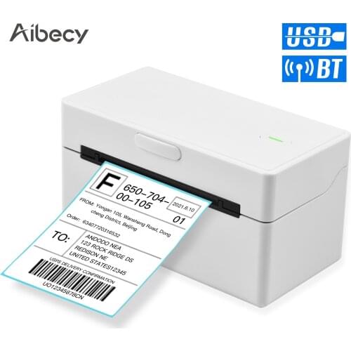 Aibecy 3 Inch Direct Thermal Label Printer Desktop Shipping Label Printer 180mm/s USB+BT Label Maker for Shipping Packages