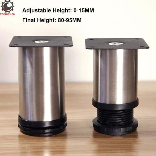 4pack Stainless Steel Cabinet Legs Kitchen Feet Worktop Unit Breakfast Bar Desk Table Legs Furniture Legs Adjustable Height 80mm