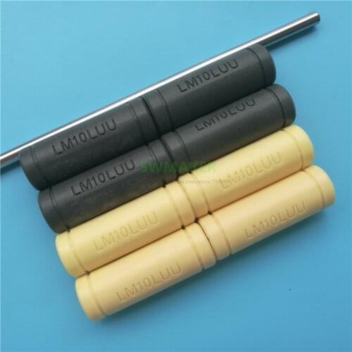 SWMEKER 4pcs LM10LUU Solid Polymer plastic gray Lengthen bearing Linear Bearing Bushing ID 10mm for Prusa 3D printer CNC machine