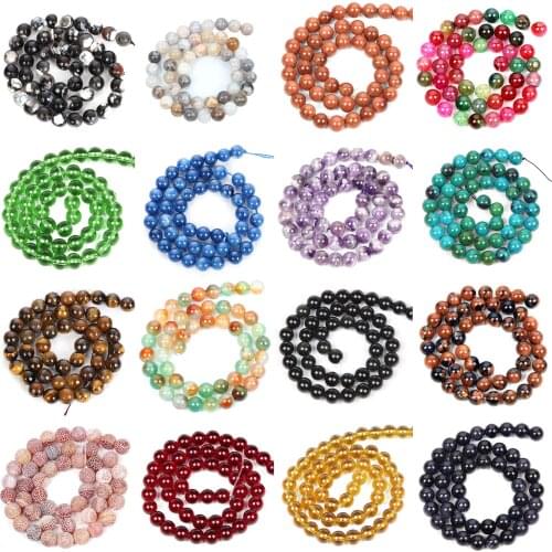 45 Styles 4/6/8/10/12mm Round Loose Spacer Beads Tiger Eye Agates Natural Stone Beads For Jewelry Making DIY Bracelet Necklace
