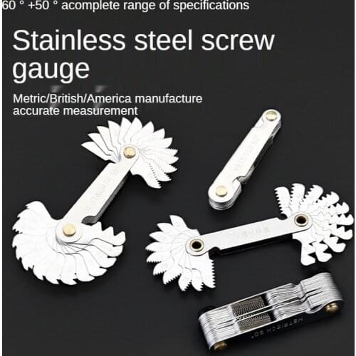 55/60 Degree Metric Inch Thread Plug Gauge Gear Tooth Screw Pitch Gauges Measuring Carbon Steel Center Measurement Lathe Combina