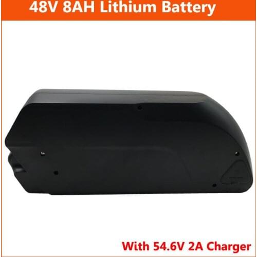 48V 500W Electric Bike battery 13S 48V 8AH lithium ion Down Tube bicycle battery with USB port 15A BMS Board 54.6V 2A Charger