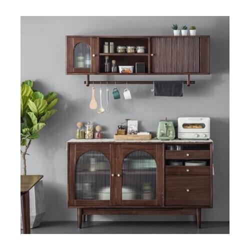 Solid wood side dining cabinet storage cabinet living room wall side dining table domestic French cabinet preparation CABINET CU