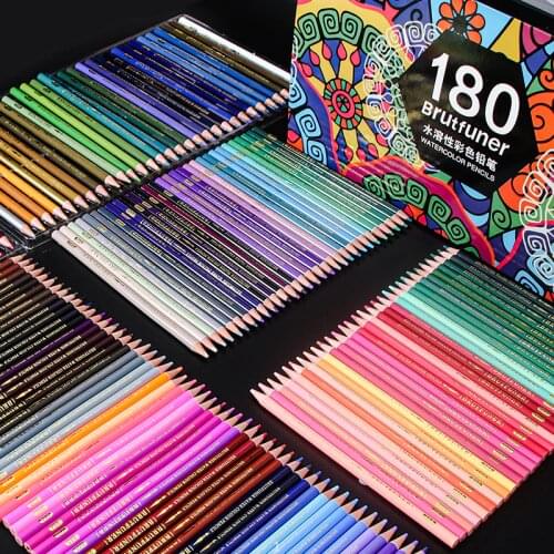 Brutfuner 48/72/120/150/160/180Colors Pencils Professional Oil Wood Soft Watercolor Pencil For School Draw Sketch Art Supplies