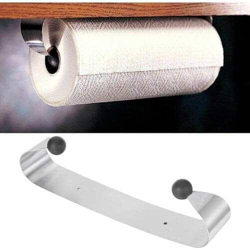 Stainless Steel Long Roll Paper Suction Cup Rack Wall Rack Paper Towel Holder Shelf Mounted Holder Toilet Holder Storage