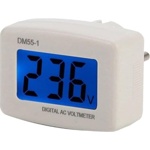 DM55-1 Digital LCD Voltage Test Monitor AC 80-300V Plug In Volt Meter Voltmeter Tester
