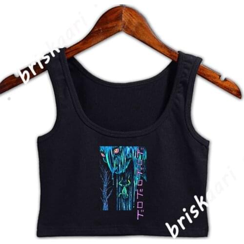 Junji Ito Miss Fuchi Pukes A Frogs Back Print Crop Top Outfit Tops Summer Style Graphic S-2xl Sleeveless Pattern For Girls Vest