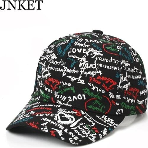 JNKET New Fashion Graffiti Printing Unisex Baseball Cap Hip Hop Cap Outdoor Sports Sunhat Snapbacks Hats Letter Cap