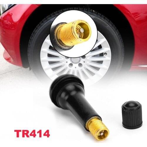 For Car Wheels Tubeless Tire Valve Stem Dust Caps Wheels Tire Parts Car Accessories 50Pcs TR414 Black Rubber Tire Dropshippping