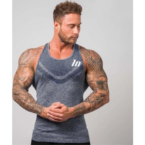 Summer Fitness Bodybuilding Tank Top Men Gym Training Muscle Breathable Quick-drying Undershirt Mens Sleeveless Vest Tank Tops