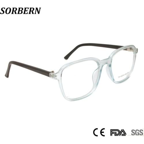 SORBERN Retro Square Clear Glasses Men Women Fashion Myopia Prescription Eyeglasses CP Optical Frames Transparent Goggles