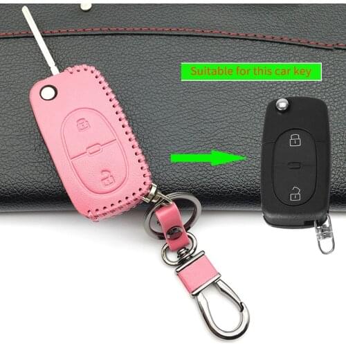 Latest car leather key cover car key case for Audi A2 A3 A4 A6 TT Car wallet 2 buttons remote control car keys accessories