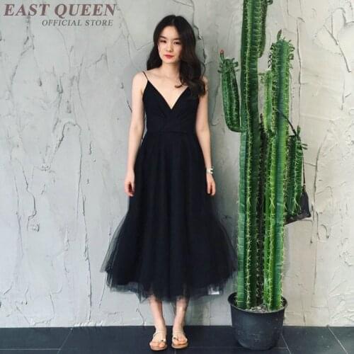 Sundresses summer female black deep v neck pinafore dress beach fashion camisole sling dress AA3369 F