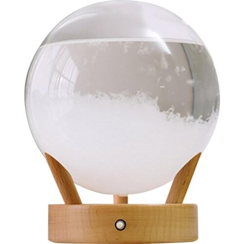 Glass Weather Station Crystal Ball Light Up Weather Forecaster Barometer Droplet Storm Drop-Shaped Storm Glass Bottle Home Decor