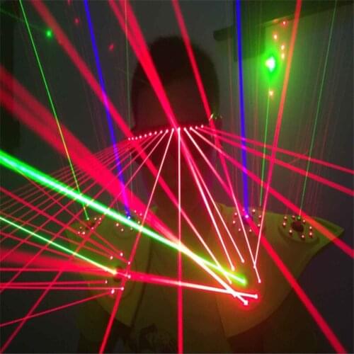 TT01 Green Blue Red color Laser vest Colorful laser costumes laser man dance show dj disco wears ballroom dance costumes glasses