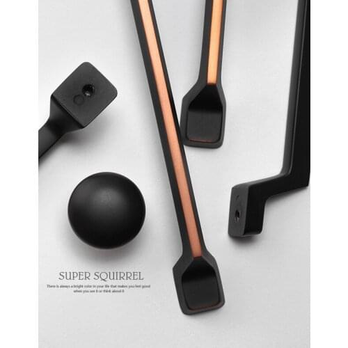 Fog Coffee Kitchen Cabinet Door Handle Luxury Single Hole Wardrobe Drawer Knob Black Splicing Home Furniture Decoration