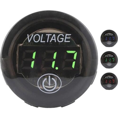 Universal LED DC Digital Voltmeter Voltage Meter Car Battery Gauge 12-24V W/ Touch Switch Auto accessories