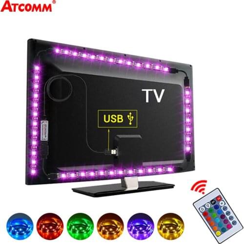 USB TV Backlight 5V RGB LED Strip Lights SMD 5050 2M Flexible Waterproof Diode Ribbon Tape Night Lamp For HDTV Desktop Screen